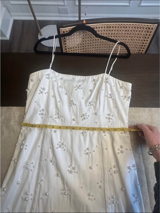 BHLDN White Pearl-Embellished Mini Dress Elsie Large - Picture 8 of 10